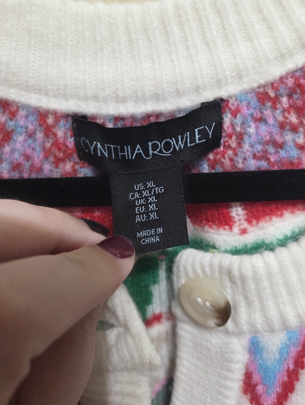 Cynthia Rowley Eden Holiday Fair Isle Sweater Size XL - Picture 5 of 6